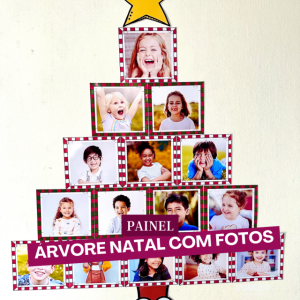 Mural de Fotos em Formato de Árvore de Natal: Memórias que Decoram